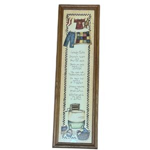 Laundry Rules Room Print, Vintage 90s Picture, Poem 6” x 21”